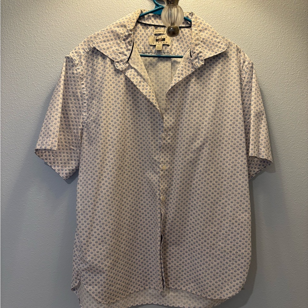 Men's White Patterned Shirt